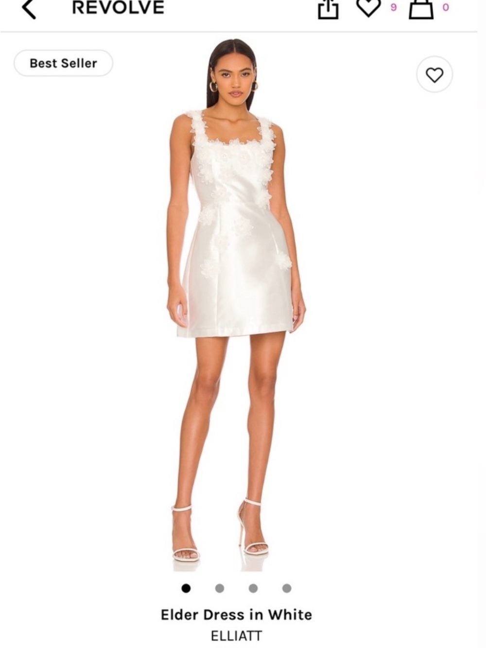 Elliatt White Floral Appliqué Mini Dress